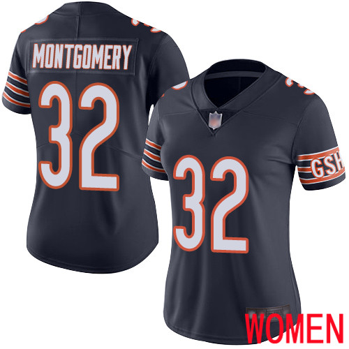 Chicago Bears Limited Navy Blue Women David Montgomery Home Jersey NFL Football #32 Vapor Untouchable